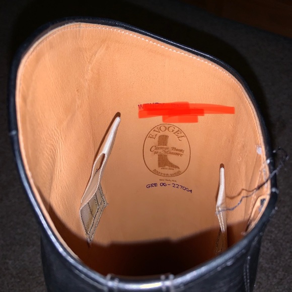 Vogel custom dress boots pull on calfskin w/ gusset 6-1/2-7 WIDE CALF black - Picture 13 of 15